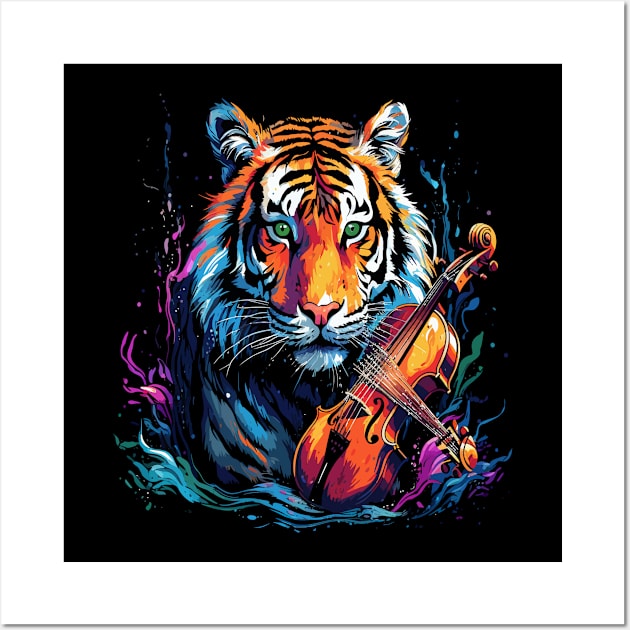 Siberian Tiger Playing Violin Wall Art by JH Mart